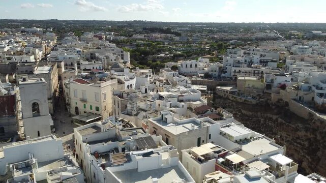 Polignano a Mare, Puglia, Italy, aerial drone view