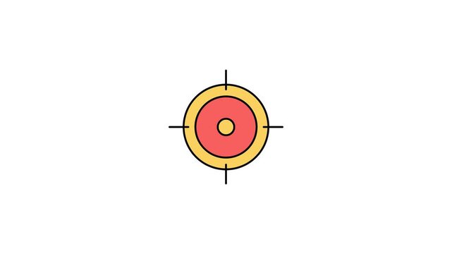 Target icon animation, a simple and clean graphic representation of a target or aim, perfect for business or goal-oriented content.