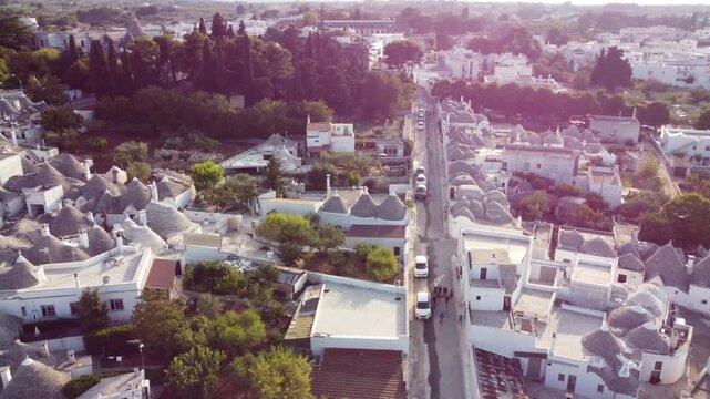 lberobello, Puglia, Italy, aerial drone view