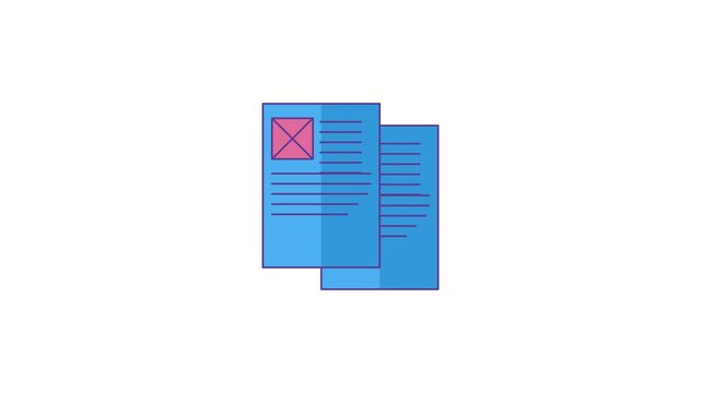 Minimalist Blue Document Icons with Placeholder Image and Text on White Background.