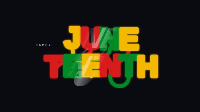 Juneteenth Celebration Motion Graphic Featuring Vibrant Colors and Festive Typography for Freedom Da