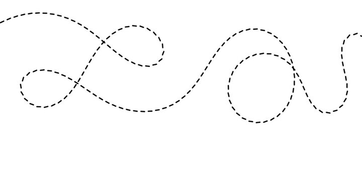 Abstract dashed wavy line with a sense of movement and fluidity, perfect for graphic design