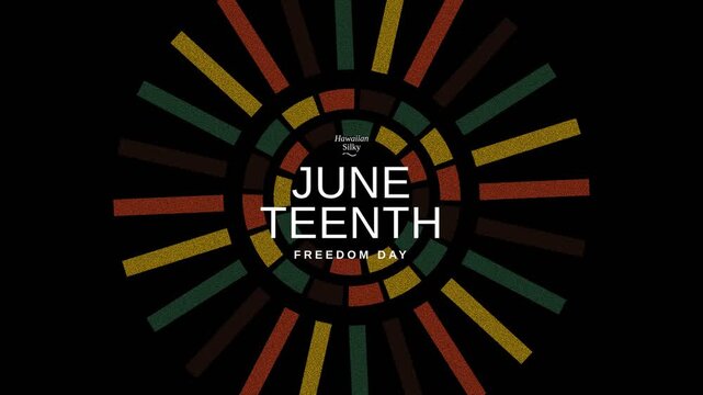 Juneteenth Freedom Day Celebration Motion Graphic Featuring Vibrant Pan-African Colors and Symbols