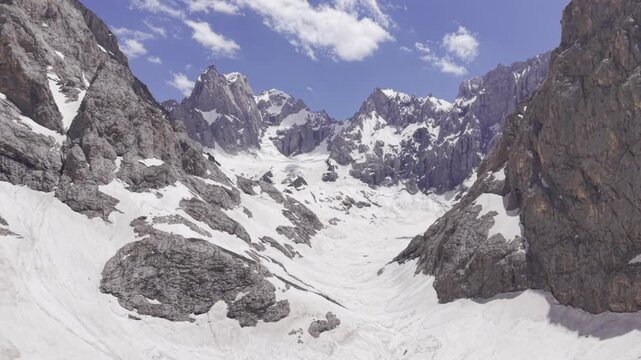 Cinematic Drone Footage of Cennet Cehennem Valley in Hakkari Turkey Deep Canyon and Mountain Landscape