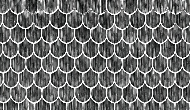 Textured black and white scale pattern with a handdrawn sketchy effect