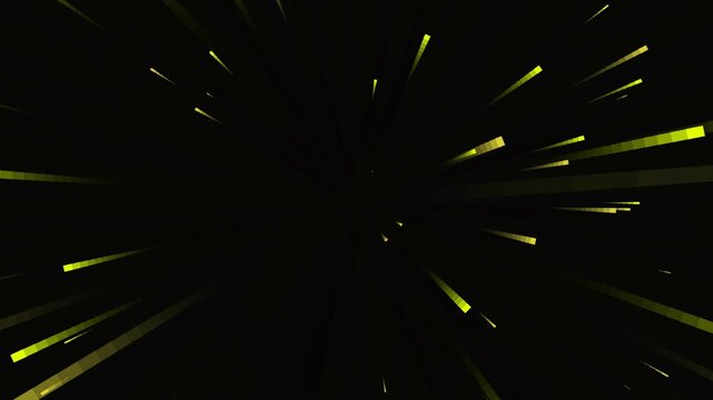 Neon hyper jump motion background over black with glowing speed trails, ideal for sci fi videos, intros, streaming, presentations, and digital media.