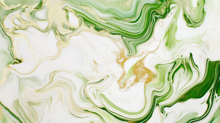 Obraz premium Green and white marble texture with gold glitter veins