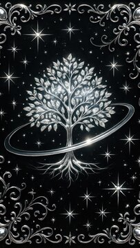 Celestial tree with cosmic elegance.