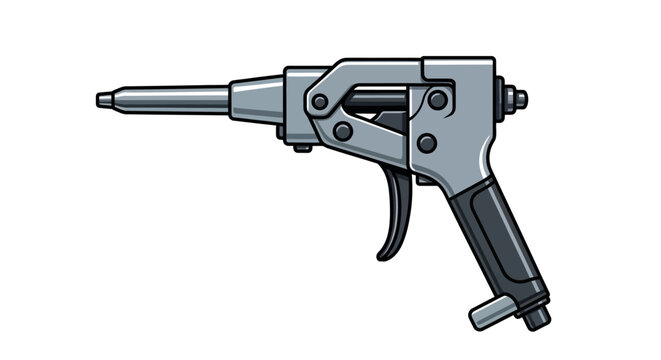Gray handheld power drill tool.