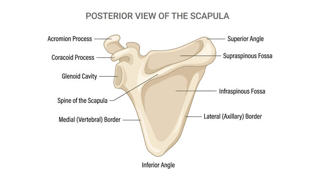 Posterior View of the Scapula Anatomical Infographic