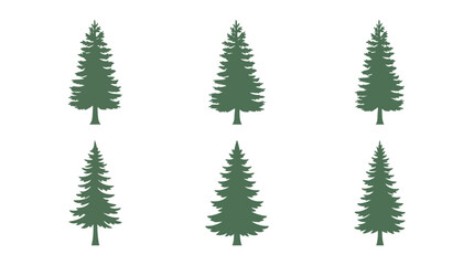Pine tree silhouettes isolated on white background © Lukas