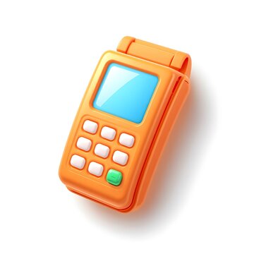 payment terminal icon 3d rendering isolated on white background cartoon plastic style icon