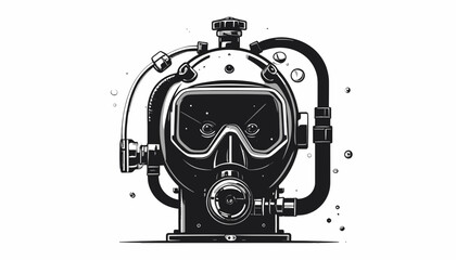 Diving Scuba Gear Full Face Mask. © Baskara