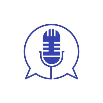 microphone a icon podcast messege