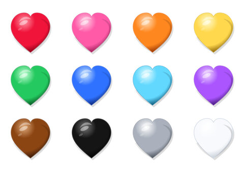 Red heart designs, heart templates, Valentine's Day graphics, love icons, 3 different heart styles