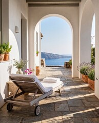 Fototapeta premium Luxury resort staircase and hallway with refined interior design