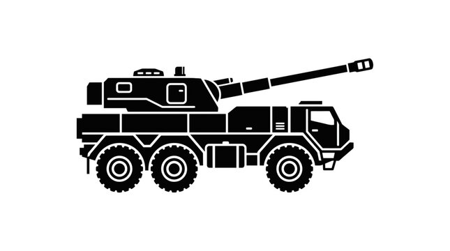 Modern Self-Propelled Howitzer Artillery Vehicle Icon