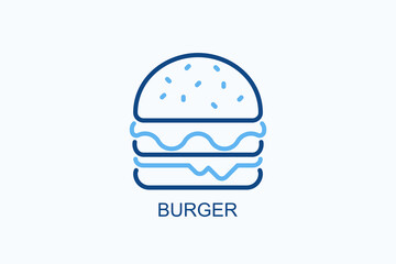 Fototapeta premium Burger Icon Or Logo Isolated Vector Illustration