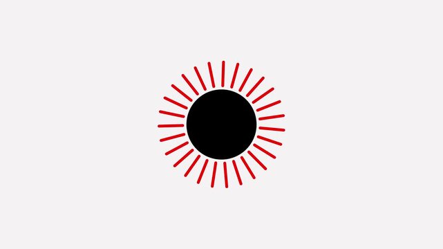 Simple animation of outline sun icon symbol. Motion graphic shape animation 4k video.