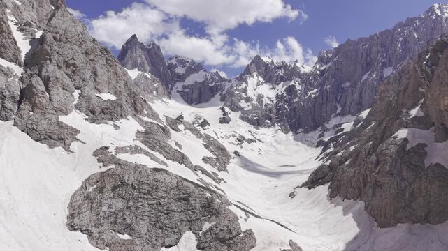 Cinematic Drone Footage of Cennet Cehennem Valley in Hakkari Turkey Deep Canyon and Mountain Landscape