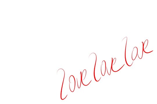 Liebe Schriftzug in roter Kalligrafie