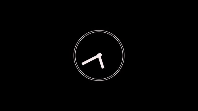 simple flat white round cute clock timing animation in dark background 4k looping video future