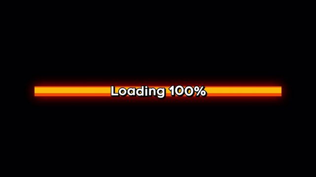 Digital Loading Progress Bar Filling Up on Transparent Background