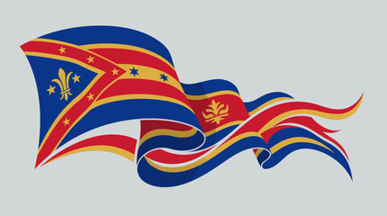 Waving banner with stars and fleur de lis © Jacob
