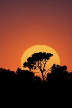 Il Sole tramonta sulla pineta di Sinnai 