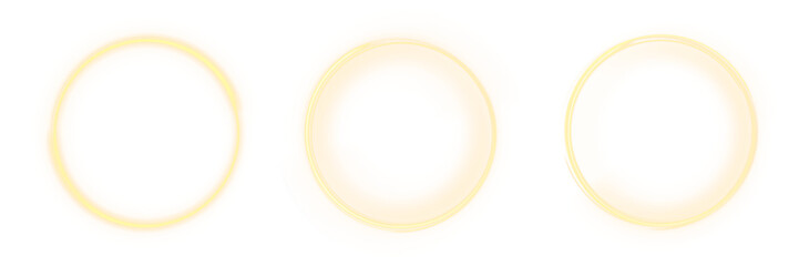 Ignited golden glowing fire ring with burning sparks and magic light effect on transparent background overlay. Circle fire PNG composition for extreme entertainment event promotion art. © Felicety