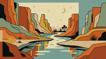 Desert canyon river landscape © Sigma