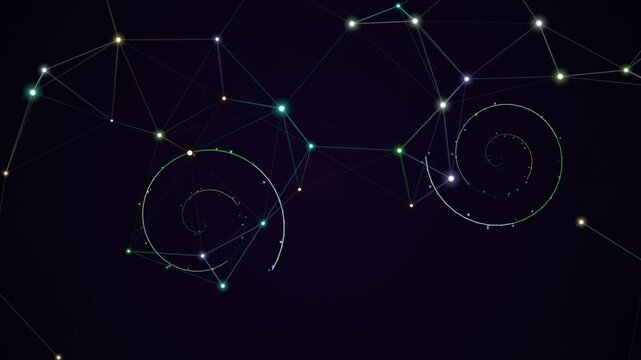 Constellation Patterns in Dark Night Sky.
