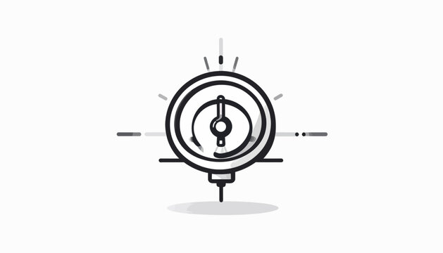 Black and white speedometer gauge icon.