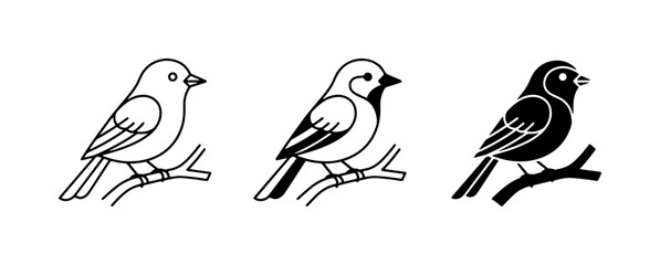 Charming Bird Icons, Vector Silhouettes, and Outline Illustrations for Nature and Wildlife Designs © Bristy