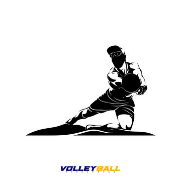 Beach volleyball player vector illustration design. Suitable for sports-themed designs, summer games, sports logos, etc.