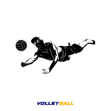 Beach volleyball player vector illustration design. Suitable for sports-themed designs, summer games, sports logos, etc.