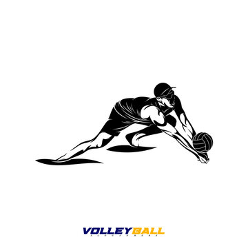 Beach volleyball player vector illustration design. Suitable for sports-themed designs, summer games, sports logos, etc.