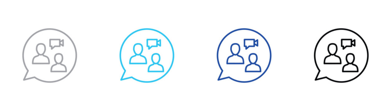 Conference call communication bubble icon with communication conference technology interface dialogue connection business isolated illustration software conversation interaction discussion