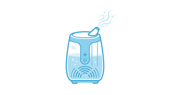Modern Ultrasonic Humidifier with 5L Capacity, Mist Output, and LED Light