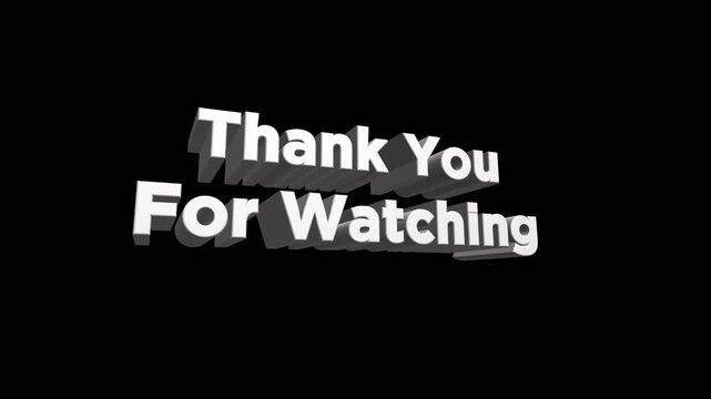 Thank you for watching 3d loop effect on animation transparent background