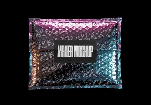 Holographic Bubble Mailer Mockup For Packaging And Branding Design