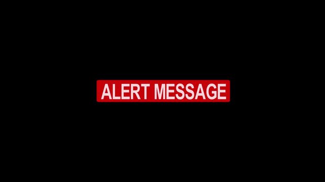Digital alert message notification displaying on a dark background, with minimalist typography, for modern user, interface system security, warnings, technical software errors