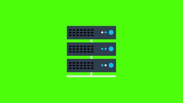 Network Server Rack Database Green Screen Chroma Key Animation