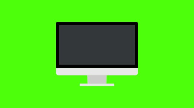 Desktop Computer Monitor Mockup Green Screen Chroma Key Animation
