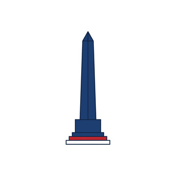 Minimalist Vector Illustration of a Tall Stone Obelisk Landmark Monument Icon Design