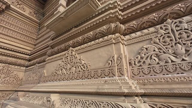 Deep Carved Design Patterns and Detailed Relief Sculptures on the Exterior Architecture of Baba Mastnath Temple at Rohtak Haryana