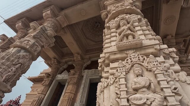 Deep Carved Design Patterns and Detailed Relief Sculptures on the Exterior Architecture of Baba Mastnath Temple at Rohtak Haryana