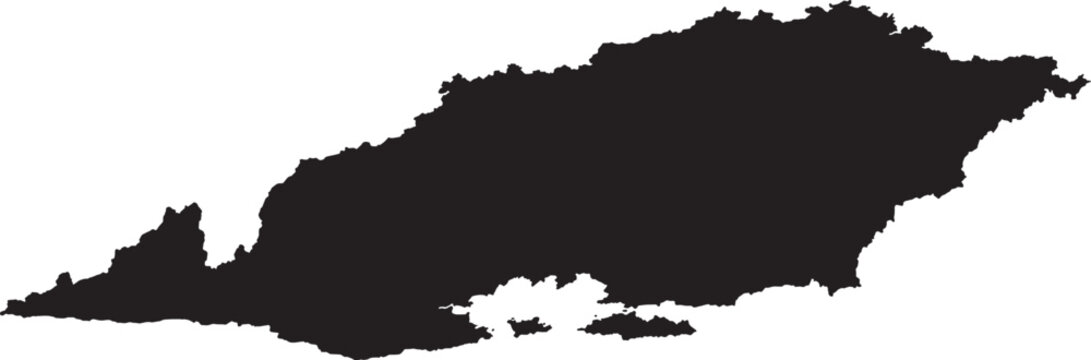 Black silhouette map of timor leste island isolated on a simple graphic shape isolated on transparent background, Vector
