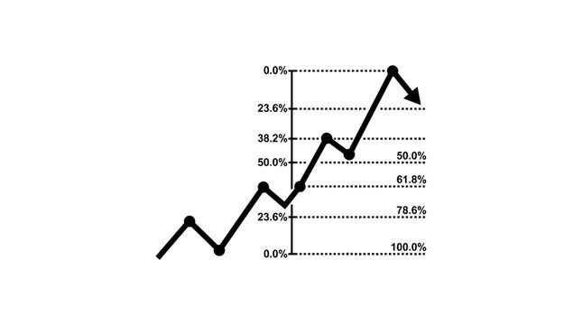 Stock Market Graph Showing Upward Trend with Downward Arrow