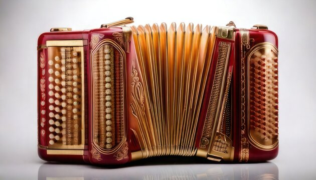 Elegant Red Accordion - A Symphony of Sound and Style.